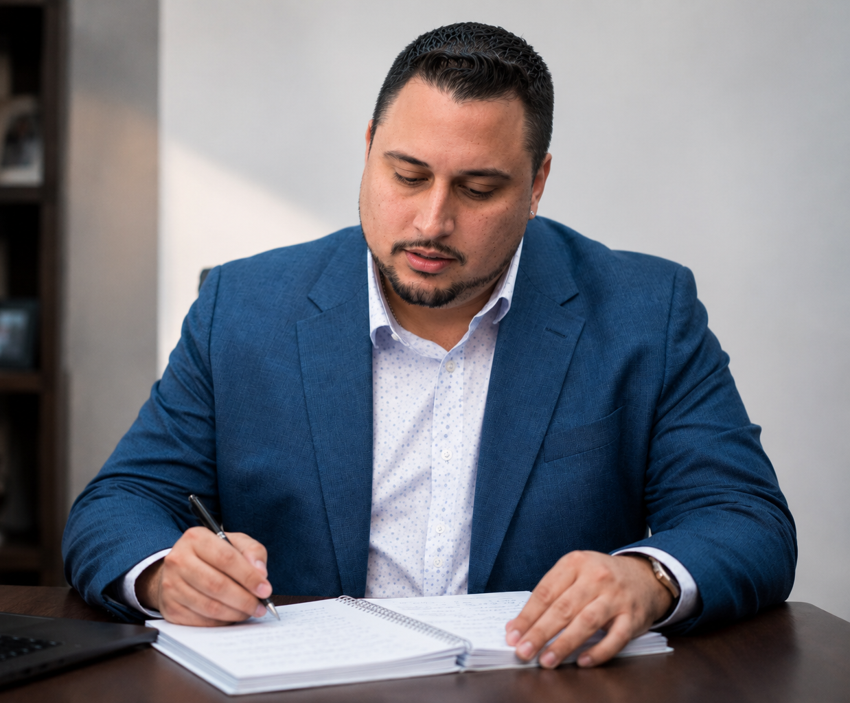 Nicholas Johnson reviewing notes for Decision Intelligence